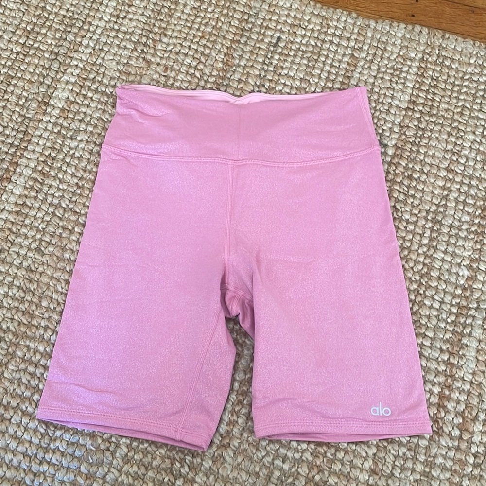 Alo Pink Bike Shorts